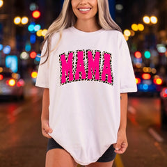 Mama Leopard Hot Pink Mom Mama Ready to Press DTF Transfer for Dtf