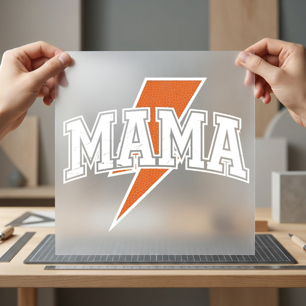 Mama Lightning Bolt Distressed Mom Fitness Ready to Press DTF Transfer for Dtf