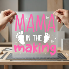 Mama Making Pregnancy Reveal Mom Ready to Press DTF Transfer for Dtf