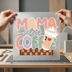 Mama Needs Coffee Retro Mom Mama Ready to Press DTF Transfer for Dtf