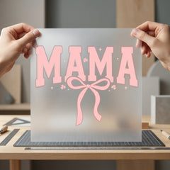 Mama Pink Bow Diy Mom Mama Ready to Press DTF Transfer for Dtf