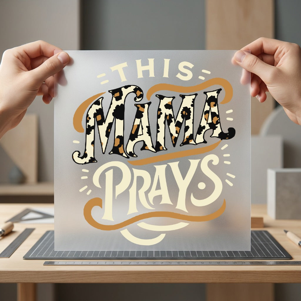 Mama Prays Leopard Retro Christian Faith Ready to Press DTF Transfer for Dtf