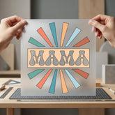 Mama Retro Rays Groovy Mom Retro Ready to Press DTF Transfer for Dtf