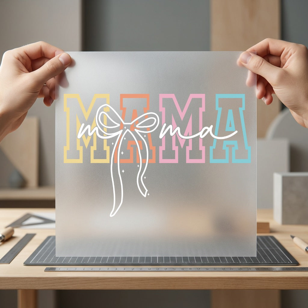 Mama Ribbon Pastel Retro Mom Mama Ready to Press DTF Transfer for Dtf