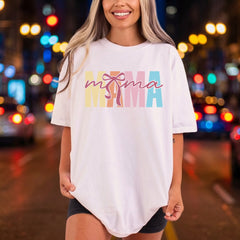 Mama Ribbon Script Retro Mom Mama Ready to Press DTF Transfer for Dtf