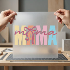 Mama Ribbon Script Retro Mom Mama Ready to Press DTF Transfer for Dtf