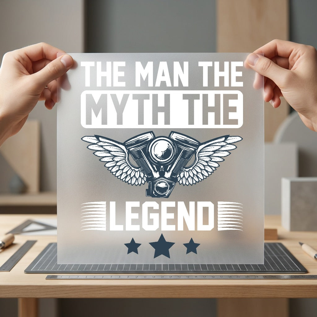 Man Myth Legend Biker Dad Vintage Ready to Press DTF Transfer for Dtf