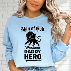 Man of God Lion | Fatherhood & Faith Sweatshirt - Luckets.com