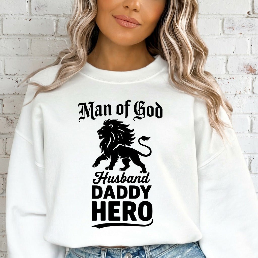 Man of God Lion | Fatherhood & Faith Sweatshirt - Luckets.com
