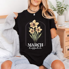 March Daffodil Floral Botanical Floral Ready to Press DTF Transfer for Dtf