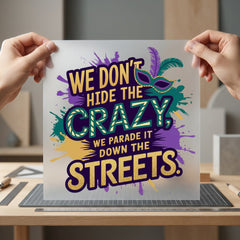 Mardi Gras Don Hide Mardi Gras Vintage Ready to Press DTF Transfer for Dtf