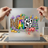 Mardi Gras Mama Festive Mardi Gras Mom Ready to Press DTF Transfer for Dtf