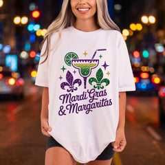 Mardi Gras Margaritas Festivity Mardi Gras Vintage Ready to Press DTF Transfer for Dtf