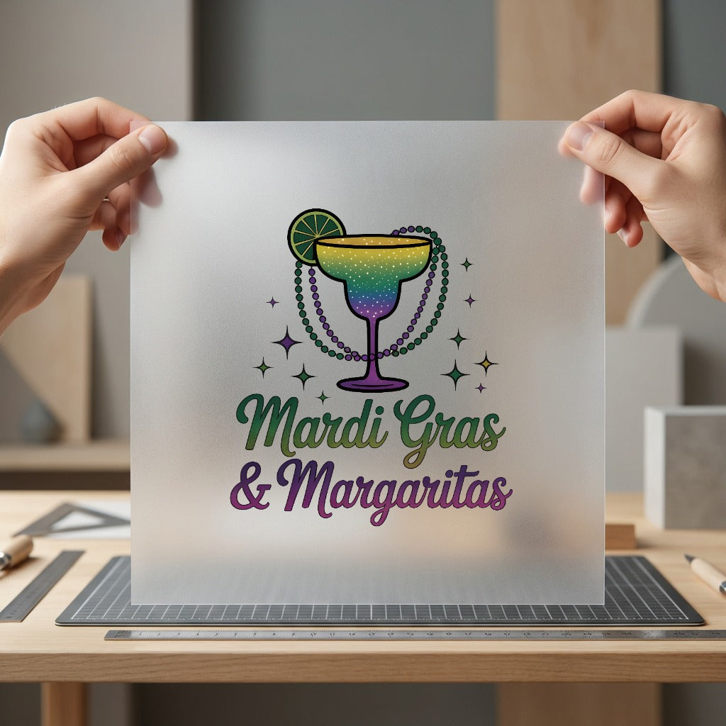 Mardi Gras Margaritas Party Mardi Gras Ready to Press DTF Transfer for Dtf