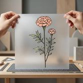 Marigold Flower Sketch Botanical Boho Minimalist Ready to Press DTF Transfer for Dtf