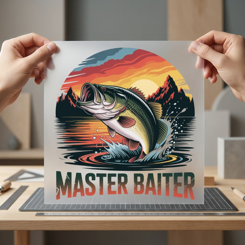 Master Baiter Fishing Retro Dad Funny Ready to Press DTF Transfer for Dtf