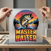 Master Baiter Fishing Retro Dad Funny Ready to Press DTF Transfer for Dtf