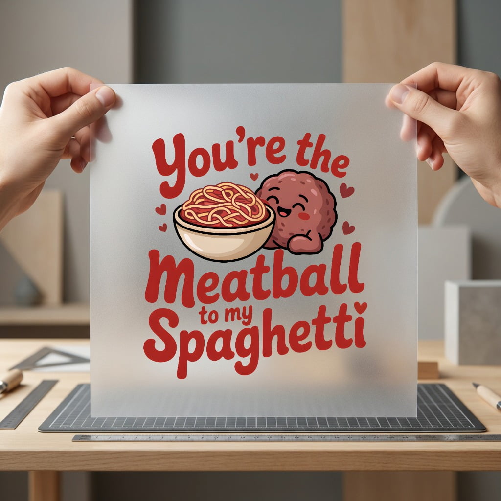 Meatball Spaghetti Foodie Diy Valentine Funny Ready to Press DTF Transfer for Dtf