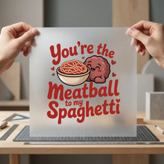 Meatball Spaghetti Foodie Diy Valentine Funny Ready to Press DTF Transfer for Dtf