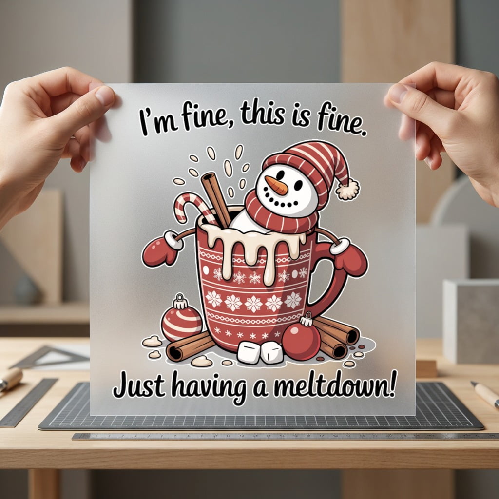 Meltdown Snowman Funny Christmas Christmas Winter Ready to Press DTF Transfer for Dtf