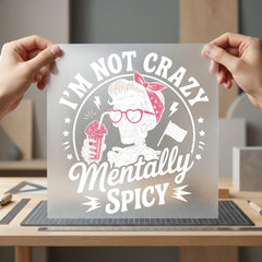 Mentally Spicy Skeleton Retro Halloween Vintage Ready to Press DTF Transfer for Dtf
