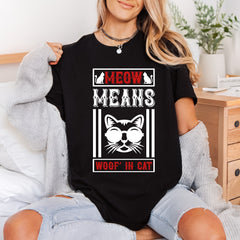 Meow Means Woof Cat Mom Dad Ready to Press DTF Transfer for Dtf