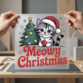 Meowy Christmas Cat Kitty Christmas Mom Ready to Press DTF Transfer for Dtf