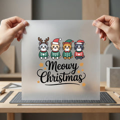Meowy Christmas Cats Holiday Christmas Mom Ready to Press DTF Transfer for Dtf
