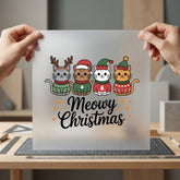 Meowy Christmas Cats Holiday Christmas Winter Ready to Press DTF Transfer for Dtf