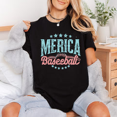 Merica Baseball Retro Distressed 4th Of July Patriotic Ready to Press DTF Transfer for Dtf
