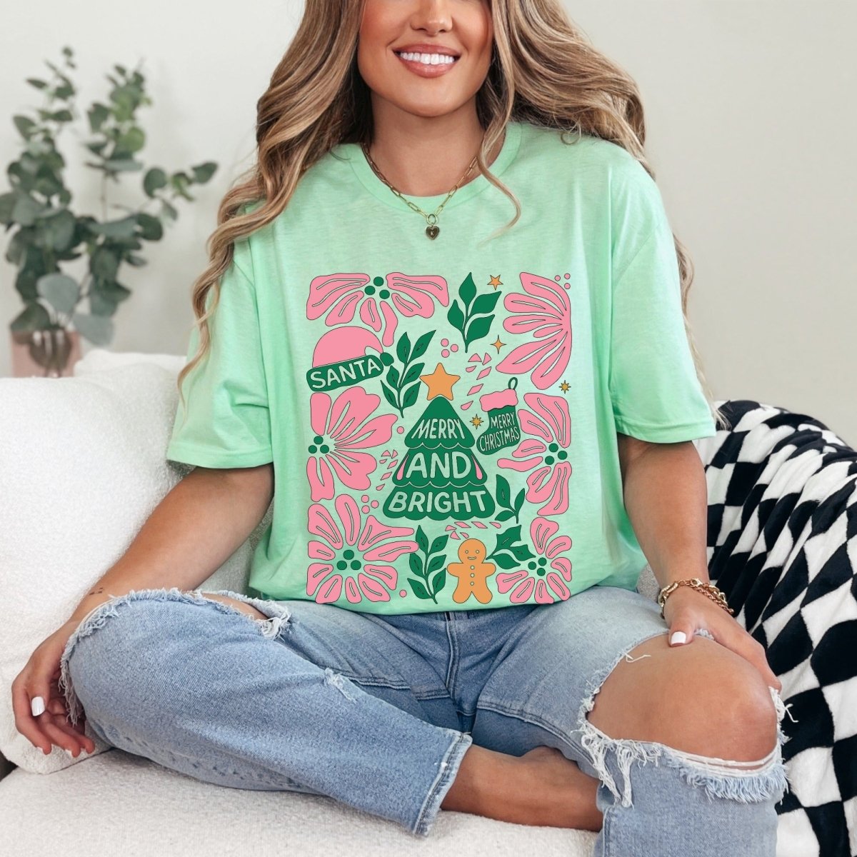 Merry and Bright | Festive Holiday Tee - Luckets.com