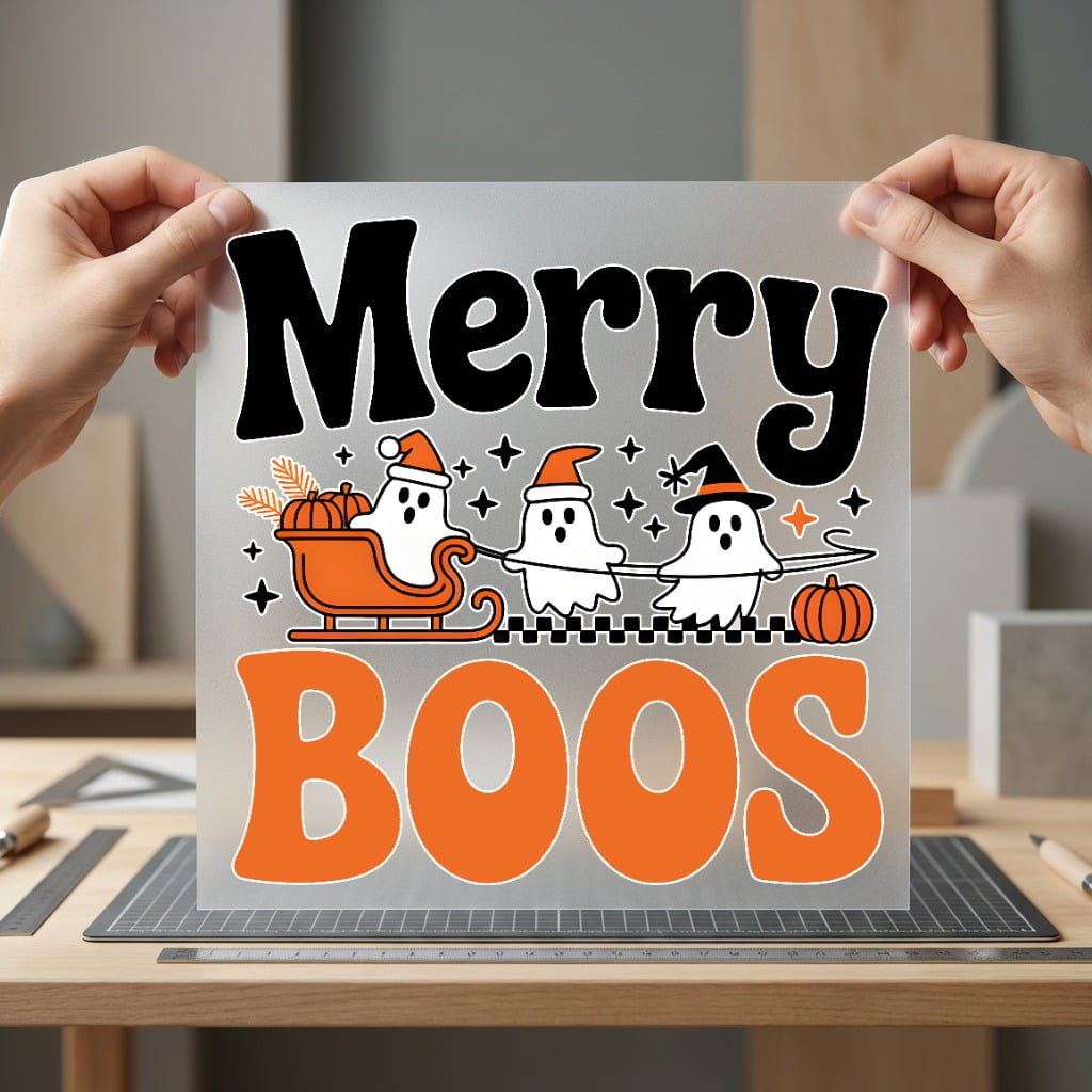 Merry Boos Halloween Christmas Halloween Christmas Ready to Press DTF Transfer for Dtf