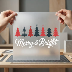 Merry Bright Christmas Holiday Christmas Aesthetic Ready to Press DTF Transfer for Dtf