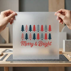 Merry Bright Christmas Trees Christmas Ready to Press DTF Transfer for Dtf