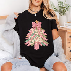 Merry Bright Knitted Christmas Christmas Ready to Press DTF Transfer for Dtf