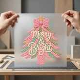 Merry Bright Knitted Christmas Christmas Ready to Press DTF Transfer for Dtf
