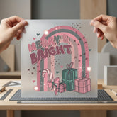 Merry Bright Retro Christmas Christmas Retro Ready to Press DTF Transfer for Dtf