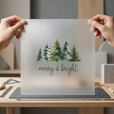 Merry Bright Winter Trees Christmas Winter Ready to Press DTF Transfer for Dtf
