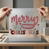 Merry Christmas Boho Font Christmas Vintage Ready to Press DTF Transfer for Dtf