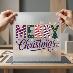 Merry Christmas Candy Cane Christmas Winter Ready to Press DTF Transfer for Dtf