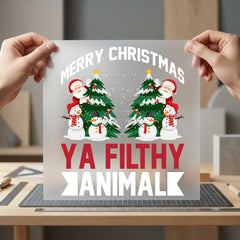 Merry Christmas Filthy Animal Christmas Mom Ready to Press DTF Transfer for Dtf