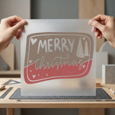 Merry Christmas Retro Square Christmas Vintage Ready to Press DTF Transfer for Dtf