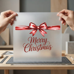 Merry Christmas Ribbon Bow Christmas Ready to Press DTF Transfer for Dtf