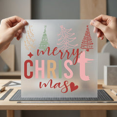 Merry Christmas Trees Festive Christmas Vintage Ready to Press DTF Transfer for Dtf