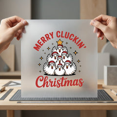 Merry Cluckin Christmas Funny Christmas Funny Ready to Press DTF Transfer for Dtf