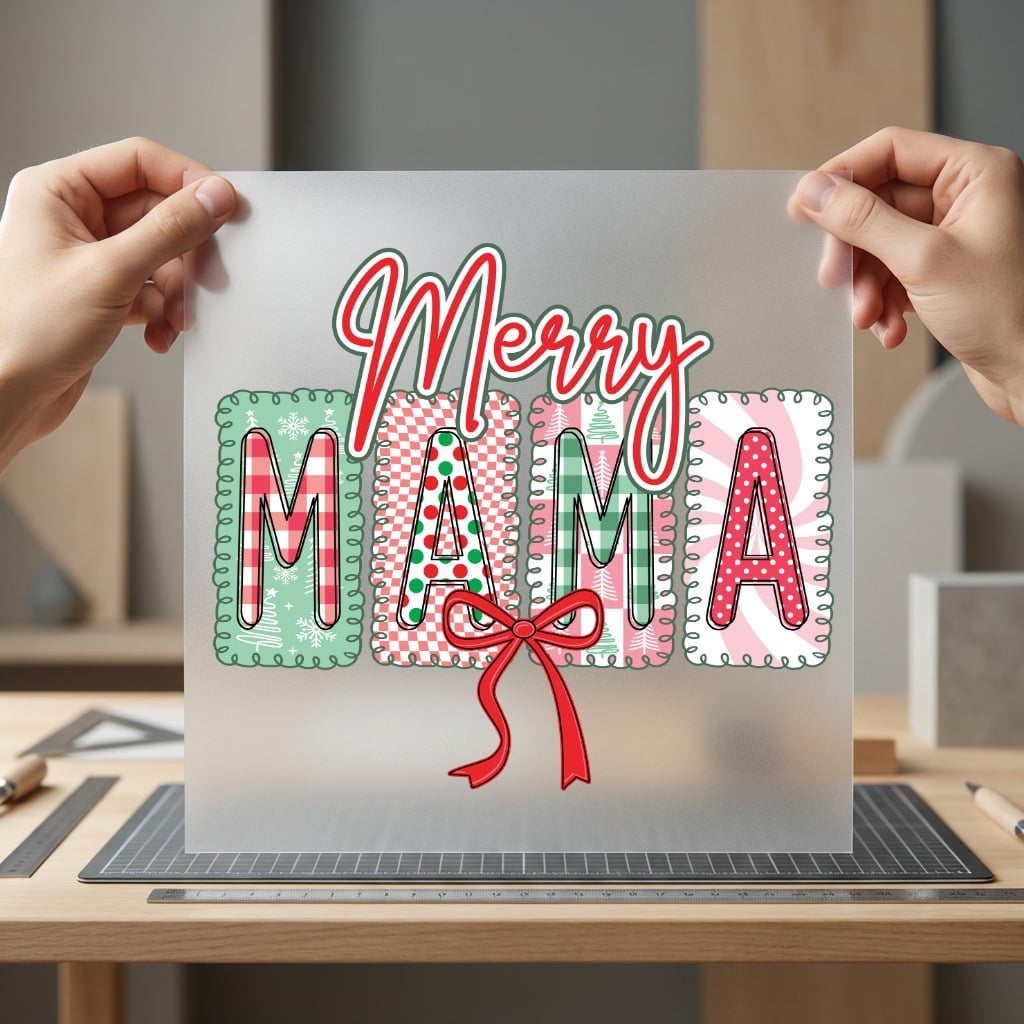 Merry Mama Christmas Festive Christmas Winter Ready to Press DTF Transfer for Dtf