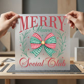 Merry Mama Social Club Christmas Mom Ready to Press DTF Transfer for Dtf