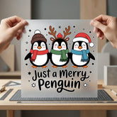 Merry Penguin Squad Holiday Christmas Ready to Press DTF Transfer for Dtf