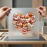 Metallic Hearts Romantic Diy Valentine Ready to Press DTF Transfer for Dtf