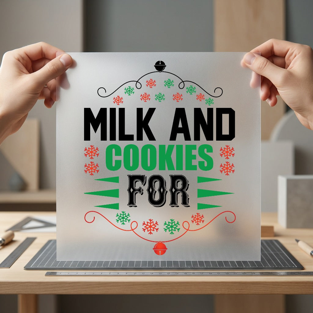 Milk Cookies Christmas Holiday Christmas Ready to Press DTF Transfer for Dtf